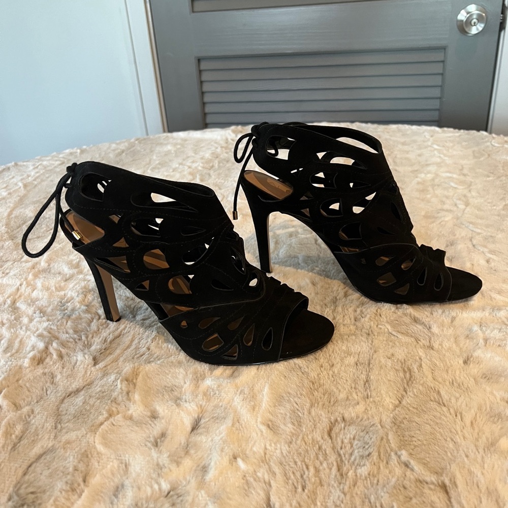 Aldo Black Stiletto Heels with Strappy Design